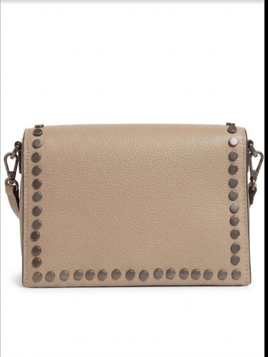Steve Madden Handbags - Steve Madden Taupe Pebbled Leather Studded Crossbody